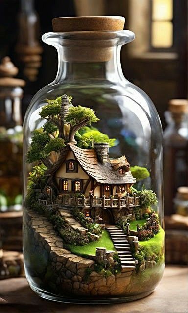 Fairy House Terrarium, Bottle Terrarium, Beautiful Terrariums, Amazon Affiliate Marketing, Moss Terrarium, Garden Terrarium, Gallery Wallpaper, Art Gallery Wallpaper, Miniature Fairy Gardens