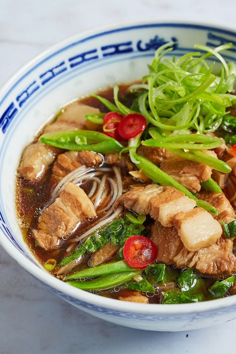 Pork Belly Strips, Pork Belly Slices, Braised Pork Belly, Asian Pork, Pork Belly Recipes, Great British Chefs, Braised Pork, Soup And Stew, Vietnamese Food