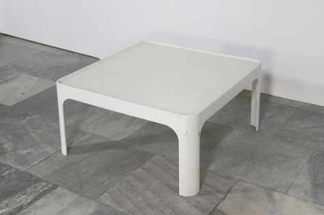 Ivory White Vintage Preben Fabricius for Interplast Rectangular Futuristic Coffee Table. Available. We also have a corresponding pair of stackable Preben Fabricius chairs in the same ivory colour in stock! A quirky atomic era cutout plastic coffee table, this futuristic piece comes in a smooth square-shaped fibreglass body with a solid build coated in an ivory white satin powder coated finish. It's shape as well as versatility make it an ideal candidate for a coffee, side or end table, a we... Futuristic Coffee Table, Plastic Coffee Table, Ivory Colour, Atomic Era, Ivory White, White Satin, Ivory Color, End Table, A Coffee