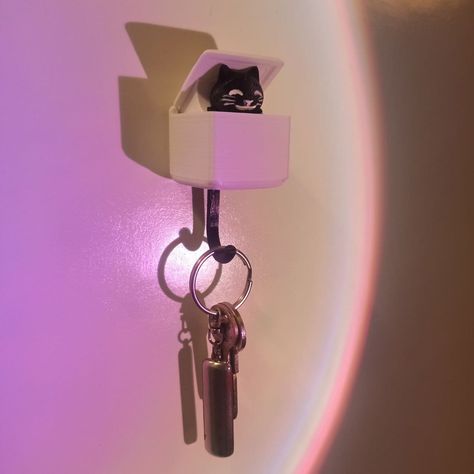 3d Print Key Holder, Cat Key Holder, Key Holder Design, Cute Key Holder, 3d Printing Toys, Hook Keychain, Cat Key, 3d Printing Art, Keychain Holder