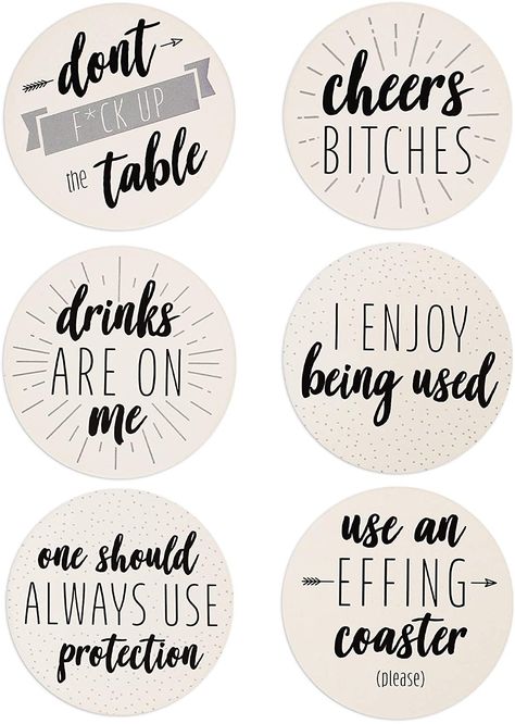 Coaster Ideas Cricut, Coaster Svg Free, Cricut Coaster Ideas Vinyl, Wooden Coaster Design Ideas, Funny Coasters Sayings, Funny Coaster Quotes, Cricut Coaster Ideas, Coasters Cricut, Coasters Quotes