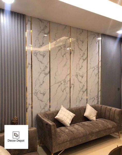 #walldecorideas #livingroomdecor #marble #marblesheets #pvcmarblesheets #decorideas #walldecor #moderndesign #modernwalldecor Wall Sheet Design, Pvc Wall Panels Designs, Drawing Room Wall Design, Wall Cladding Designs, Marble Sheets, Living Room Wall Designs, Drawing Room Interior Design, House Wall Design, Stylish Bedroom Design