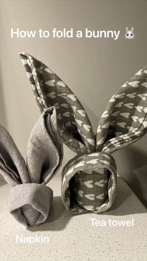 Carrie on Instagram: “You can either use a napkin or a tea towel to fold your bunny You may also need a peg to secure the back Please tag me in all your bunny…” Towel Bunny, Tea Towel, Tea Towels, The Back, Napkins, Easter, Tea, Canning, On Instagram