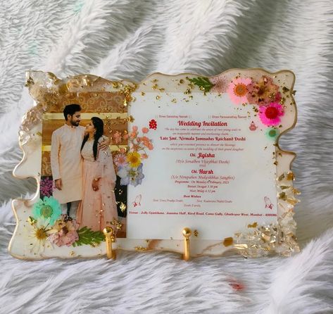 Resin
Resin art
Resin wedding frame
Resin wedding card
Resin photo card
Photo frame Resin Kankotri, Resin Wedding Card, Resin Invitation Card, Resin Wedding Invitation, Resin Photo Frame Ideas, Resin Art Photo Frame, Raisin Art, Wedding Card With Photo, Wedding Card Decorations