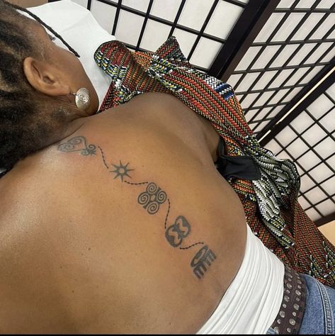 Ashanti Tattoo, African Tattoo Symbols, Kenyan Tattoo, Nigeria Tattoo Ideas, Nigerian Tattoos, Haitian Art Tattoo, West African Tattoos For Women, Ghana Tattoo Ideas, Ghanaian Tattoo Ideas