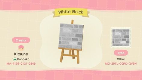 White Brick floor tile for Animal Crossing New Horizons White Brick Floor, Acnh Wallpaper Designs, Brick Floor Tile, Grey Brick Wall, Acnh Paths, Brick Floor, Brick Path, Grey Brick, Floor Tile Design