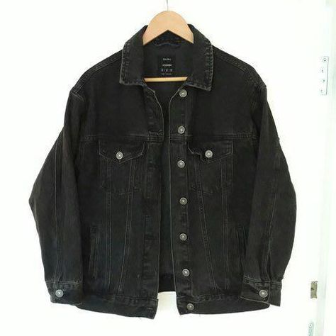 Bershka black denim jacket Denim Jacket Black, Black Jean Jacket, Black Denim Jacket, Black Denim, Jean Jacket, Black Jeans, Denim Jacket, Outfit Inspirations, Clothes