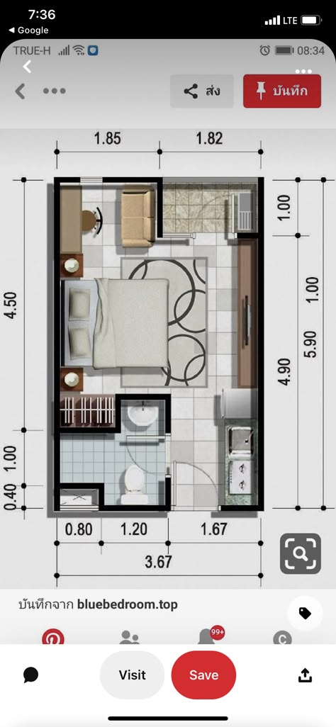 Hotel Room Plan, Small Apartment Plans, Studio Apartment Floor Plans, 3d Floor Plans, Design Houses, Apartment Floor Plan, Small House Floor Plans, Hotel Room Design, Apartment Floor Plans