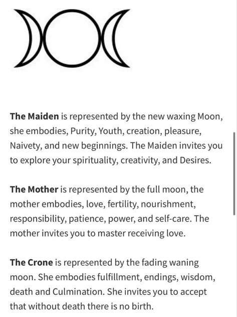 Maiden Mother And Crone Tattoo, Triple Goddess Meaning, Triple Moon Meaning, The Maiden Mother And Crone, The Maiden The Mother The Crone Tattoo, Hecate Moon Tattoo, Maiden Mother Crone Tattoo Triple Goddess Symbols, Maid Mother Crone Tattoo, Maiden Mother Crone Symbol