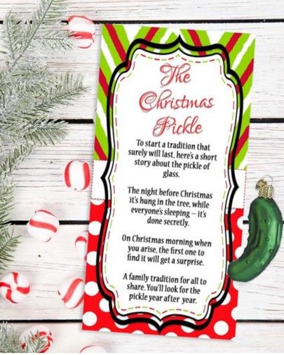 Disney Movie Checklist, Christmas Pickle Tradition, Movie Checklist, Christmas Holiday Traditions, Christmas Pickle Ornament, Holiday Image, Pickle Ornament, Christmas Pickle, Holiday Images