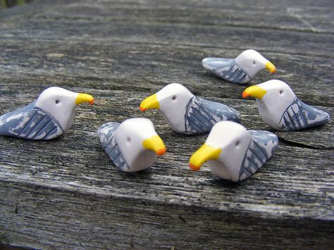 A flock of Seagulls by Pips Jewellery Creations on Flickr. A Flock Of Seagulls, Flock Of Seagulls, Clay Birds, Arte Doodle, Pottery Houses, Artsy Design, Air Dry Clay Projects, Resin Ideas, Cute Polymer Clay