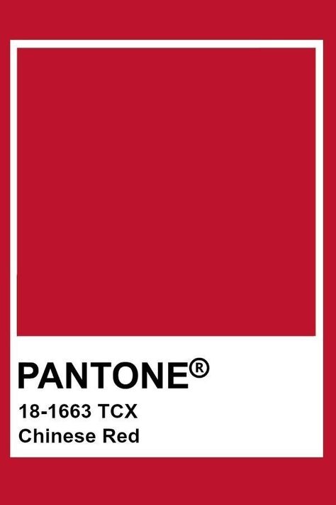 Red Pantone Colour Palettes, Chinese Red Aesthetic, Pantone Red Shades, Pantone Colors Red, Chinese Color Palette, Pantone Shades, Red Pantone, Pantone Tcx, Pantone Red