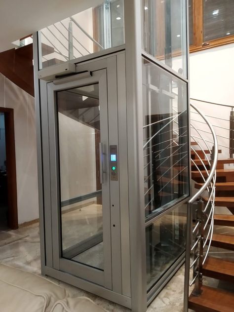 Home Elevators, House Lift, Glass Lift, Elevator Design, Glass Elevator, Outdoor Living Rooms, Lift Design, Custom Built Homes, House Elevation