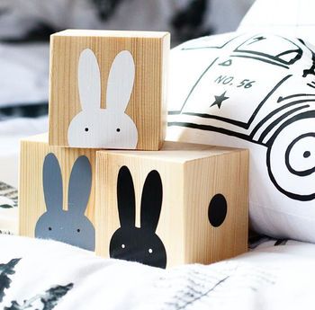 Wooden Rabbit Play Cubes Play Cube, Cube Toy, Wooden Rabbit, Wooden Cubes, Baby Blocks, Kids Wood, Montessori Toys, Wood Toys, Personalised Gifts