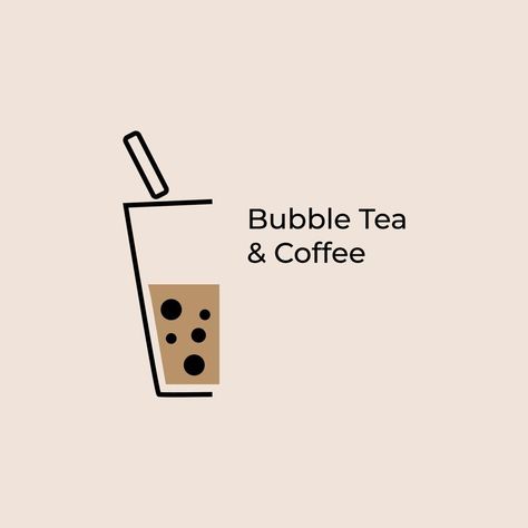 Coffee Jelly Logo Design, Bubble Tea Logo Design Ideas, Bubble Tea Logo Design, Bubble Tea Icon, Milk Tea Logo, Bubble Tea Illustration, Bubble Tea Logo, Boba Logo, Bubble Tea Design