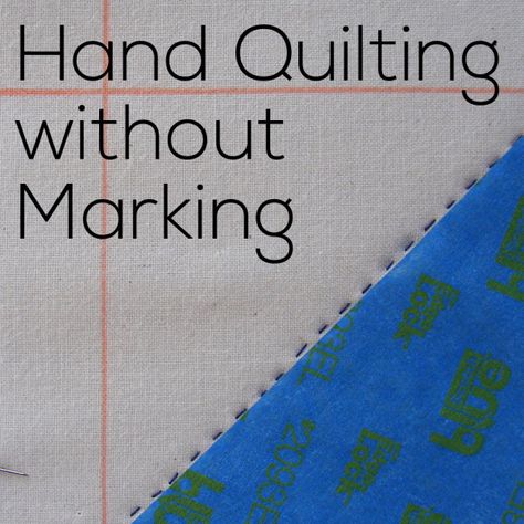 Hand Quilting without Marking - a video tutorial from Shiny Happy World Easy Hand Quilting, Hand Quilting Technique, Hand Quilting Designs, Quilting Stitch Patterns, Hand Quilting Patterns, Quilt Big, Quilting Videos, Start Quilting, Quilt Care