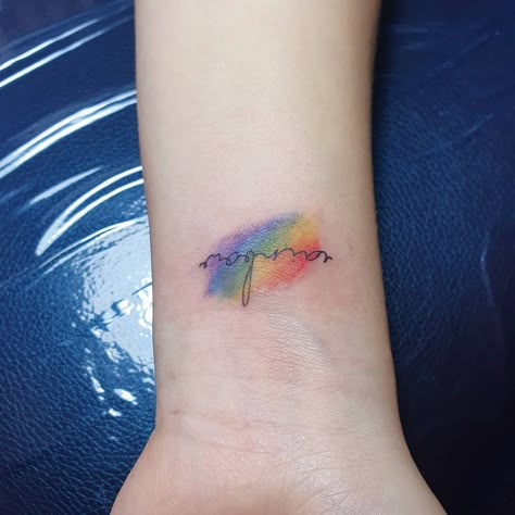 35 Small Rainbow Tattoos in 2021 - Page 6 of 7 - Small Tattoos & Ideas Rainbow Tattoo Ideas, Tattoo Ideas And Meanings, Small Tattoos Ideas, Rainbow Tattoo, Pride Tattoo, Rainbow Tattoos, Remembrance Tattoos, Tattoo Background, Mom Tattoo Designs