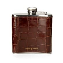 Classic 5oz Leather Hip Flask in Amazon Brown Croc. Classic 5oz Leather Hip Flasks from Aspinal of London Outdoor Celebration, Luxury Gifts For Men, Country Walk, Leather Bound Books, Aspinal Of London, Hip Flask, Gift Finder, Leather Gifts, Accessories Collection