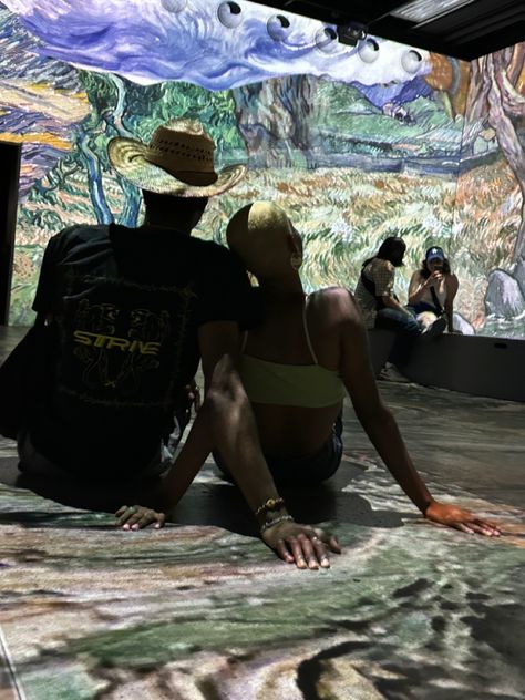 Black Couple Activity, Dating Aesthetics Black People, Museum Dates Aesthetic, Fun Dates Aesthetic, Fun Date Aesthetic, Black Love Date Night, Date Aesthetic Black Couple, Date Night Black Couple, Black Couple Date Night