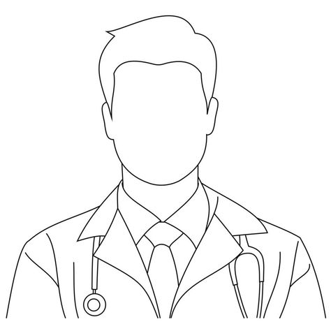 Doctor Drawing, Hair Stenciling, Medical Doctor, Drawing Templates, Guy Drawing, Drawing Images, Drawing Videos, Doctor Medical, A Doctor