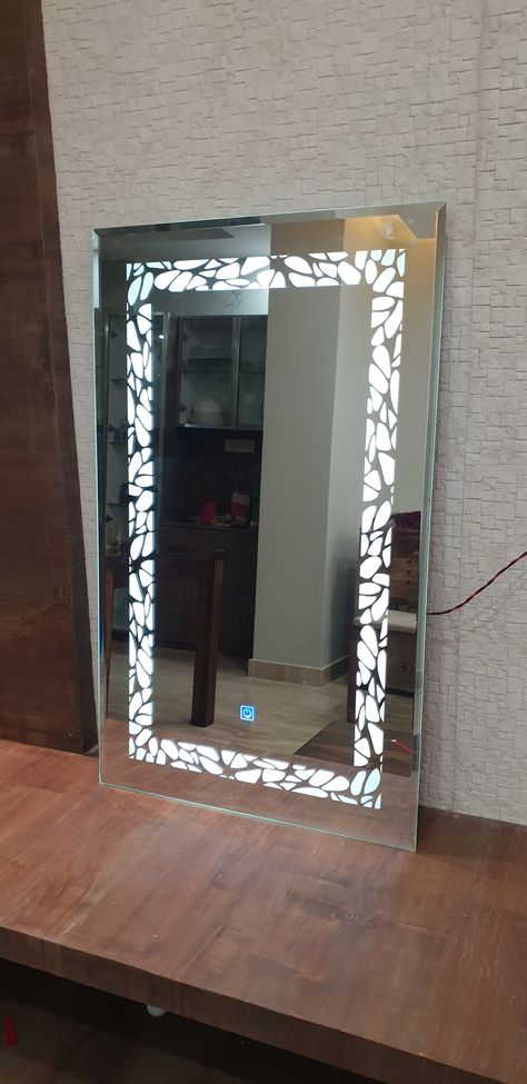 Mirror Toilet, Modern Mirror Design, Backlit Bathroom Mirror, Window Glass Design, Mirror Decor Living Room, Bathroom Mirror Lights, Mirror Design Wall, Mirror Design, Makeup Mirror With Lights