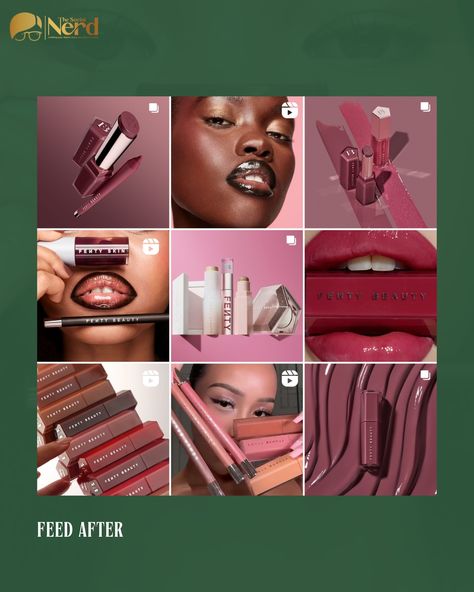 Is your Instagram feed telling the right story? 👀 Revamping page isn’t just about aesthetics— it’s a powerful way to align your visual identity with your brand’s voice. Did a mock-up feed for @fentybeauty ❣️ 💄 Before: it emphasizes diversity in content but lacks visual cohesion, potentially appealing to a broader but less design-focused audience. 💄After: it is visually consistent and focused, creating a stronger brand identity and appealing to a more design-conscious, high-end market. A... Mock Up, Visual Identity, Instagram Feed, Brand Identity, Mockup, Instagram, Design