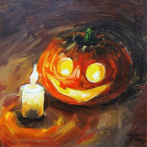 Pumpkin Lantern, Gallery Website, Pumpkin Art, Halloween Painting, Autumn Painting, A Level Art, Mini Paintings, Daily Paintworks, Artist Websites