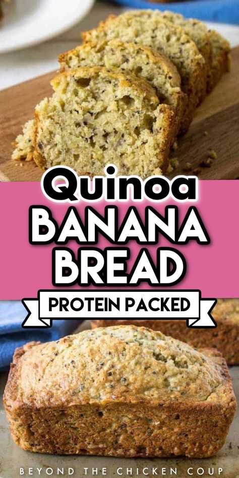 This quinoa banana bread is a delicious sweet treat, perfect for dessert, a snack, breakfast, or brunch. This recipe combines the nutty goodness of quinoa with the natural sweetness of ripe bananas, resulting in a moist and flavorful bread that's both simple and quick to make. Enjoy a slice or two of this treat whenever you need a dose of comfort and flavor. Bake this today. Quinoa Bread, Quinoa Seeds, Easy Quinoa, Banana Bread Recipe Healthy, Banana Bread Recipe Moist, Moist Banana Bread, Quinoa Healthy, Cooking Recipes Healthy, Healthy Banana Bread