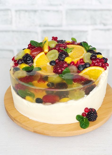 Jelly Fruit Cake | Pastry Madness Jelly Cake Art, Fruit Jelly Cake, Jelly Fruit Cake, Gelatin Cake, Jelly Cakes, Jelly Fruit, Sponge Cake Filling, Jelly Art, Jello Cake