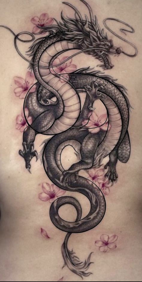 Side Dragon Tattoos Women, Dragon Tail Tattoo, Dragon Underboob Tattoo, Meaningful Quote Tattoos, Pelvic Tattoos, Dragon Tattoo Drawing, Dragon Tattoo Ideas, Red Dragon Tattoo, Cool Back Tattoos