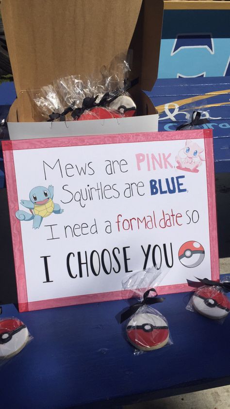 Kirby Promposal, Pokemon Hoco Proposal, Anime Promposal, Pokemon Promposal, Dance Proposal Ideas For Guys, Minecraft Promposal, Will You Be My Girlfriend Poster Ideas, Prom Proposal For Girlfriend, Girlfriend Poster Ideas