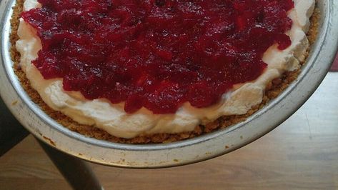 Cranberry Cream Pie II Recipe - Allrecipes.com | Allrecipes Cranberry Pie Recipes, Rum Raisin Ice Cream, Fresh Cranberry Sauce, Delicious Holiday Desserts, Fresh Cranberry, Cranberry Pie, Cranberry Cream Cheese, Cranberry Chutney, Orange Liqueur