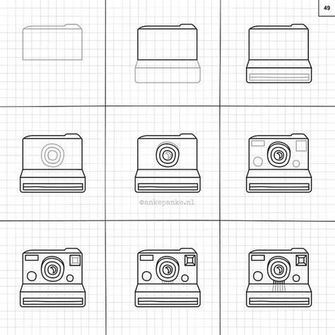 Learn how to draw #polaroid camera. This and much more in the #superrandomthingstodraw Available at ankepankesshop.nl or ankepankesshop.etsy.com: Camera Drawing, Easy To Draw, Polaroid Camera, Easy Doodle Art, 캐릭터 드로잉, Bullet Journal Art, Bullet Journal Doodles, Journal Doodles, Bullet Journal Ideas Pages