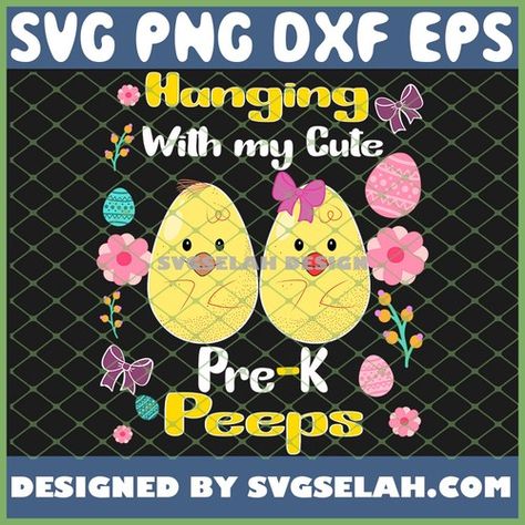 Hanging With My Cute Pre-K Peeps Chicken Teacher SVG Hanging With My Peeps, Dr Seuss Hat, Silhouette Svg, Photoshop Illustrator, Diy Personalized, Sell Handmade, Svg Files For Cricut, Svg Cuts, Handmade Crafts