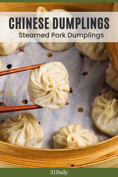 Craving Asian dumplings? This easy-to-follow recipe will teach you how to make delicious Chinese dumplings at home. They're perfect for a family meal or a special occasion. Or anytime you're in the mood for takeout-- at home! Home Made Dumplings Recipe, Chinese Dumplings Recipe, Asian Dumpling Recipe, Dumplings Recipe Chinese, Steamed Pork Dumplings, Easy Dumplings Recipe, Irish Dessert Recipes, Asian Dumplings, Savory Pastries