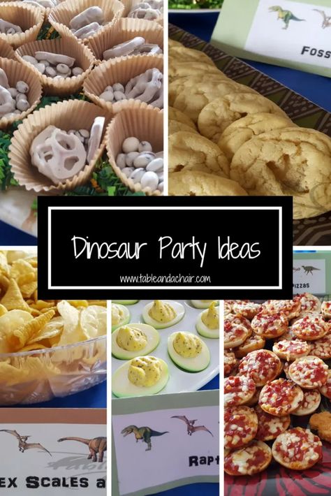 How to Throw an Easy Dinosaur Birthday Party - Table and a Chair Dinosaur Birthday Party Food, Dinosaur Party Ideas, Dinosaur Party Food, Dinosaur Food, Dinosaur Birthday Theme, Party Ideas For Kids, Dinosaur Themed Birthday Party, Dino Birthday Party, Party Plan