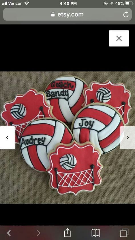 Volleyball Desserts, Volleyball Treats, Volley Girl, Volleyball Fundraiser, Volleyball Locker Decorations, Volleyball Cookies, Volleyball Cake, Sport Cookies, Volleyball Banquet