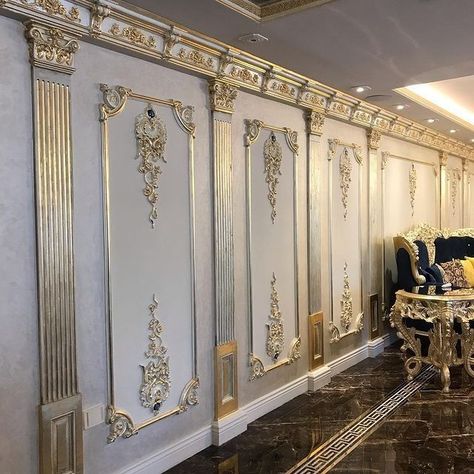 Couples Canvas Painting, Luxury Mansions Interior, Gypsum Decoration, Front Wall Design, House Wall Design, Baroque Decor, Classical Interior, Interior Ceiling Design, Wall Paneling Diy