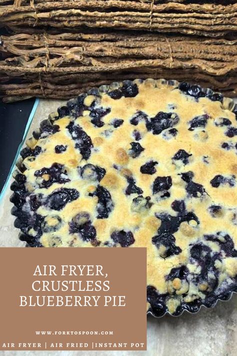 Air Fryer, Crustless Blueberry Pie Blueberry Coffee Cake Recipes, Cake Recipes Blueberry, Sour Cream Blueberry Coffee Cake, Coffee Cake With Crumb Topping, Blueberry Custard Pie, Air Fryer Blueberry, Pies And Tacos, Coffee Cake Bundt, Blueberry Coffee Cake Recipe