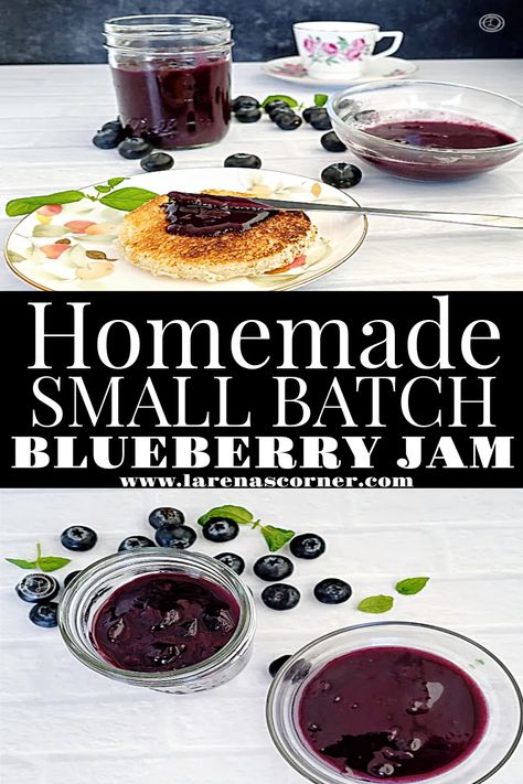 Homemade Small-Batch Blueberry Jam a delicious way to make summer last a little longer. Recipe With Blueberries, Berry Jam Recipe, Blueberry Jam Recipe, Berry Jam, Savory Meals, Easy Blueberry, Blueberry Jam, Strawberry Sauce, Jam Recipe