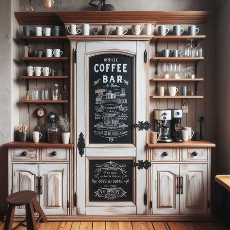 20+ Coffee Bar Ideas for Home You'll Love » HomeDecorFull Coffee Bar Ideas For Kitchens, Coffee Tea Bar Ideas, Tea Bar Ideas, Coffee Bar Ideas For Home, Bar Ideas For Home, Handleless Cabinets, Coffee Bar Ideas, Bean Varieties, Coffee Bar Design