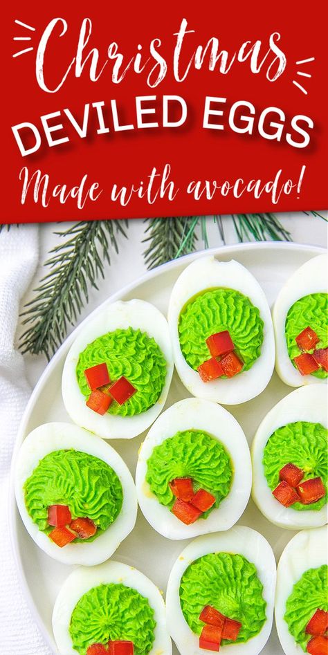 Christmas Deviled Eggs Christmas Deviled Eggs, Devil Eggs, Devilled Eggs Recipe Best, Adult Christmas Party, Holiday Appetizer, Deviled Eggs Recipe, Deviled Egg, Eggs Recipe, Christmas Jesus