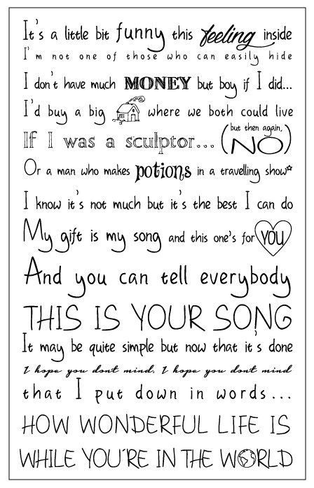 Your Song Lyrics Elton John, Your Song Tattoo Elton John, Elton John Lyrics Quotes, Elton John Quotes Song Lyrics, Elton John Tattoo Ideas Lyrics, Elton John Song Lyrics, Elton John Tattoo Ideas, Elton John Tattoo, Elton John Your Song