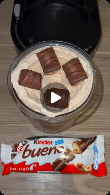 Ninja Creami Recipes | Macro Friendly | Ice Cream on Instagram: "The Ninja Creami Recipe you need right now 🍫🍦🤤 Low calorie & high protein Kinder Bueno madness…  Video credit @je_ldnm  Follow the @creamiverse for more daily recipes😋🪐🍨💪🏼  Ingredients: 150ml semi skimmed milk  250ml unsweetened almond milk  35g @esncom.uk Designer Whey Hazelnut Nougat flavour *USE CODE LDNM for a big saving on your order** 1x Kinder Bueno  How to: Add the milk and the Whey Protein and shake.  Pour into container  Freeze overnight  Insert into machine and choose ‘light ice cream’ Make a small hole and add a splash of milk  ‘Re-spin’ Add your Kinder Bueno on top!  Macros: Calories: 359kcal for the whole tub!  Protein: 34.3G Carbs: 20.4g Fat: 15.3G  Enjoy!  Save this recipe for your next craving killer Ninja Creami Recipe, Ninja Creami Recipes, Low Calorie High Protein, Creami Recipes, Skimmed Milk, High Protein Low Calorie, Ninja Creami, Daily Recipes, Skim Milk