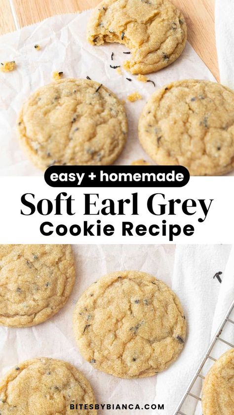 You've to try these simple early grey sugar cookies - they melt in your mouth, are soft, and a little bit chewy. Add this cookie recipe to your gourmet cookie ideas for a sweet treat that's unique and yummy. Easy earl grey cookie recipe that's perfect for fall or any time of year! Make a big batch or small batch, these early grey cookies will please a crowd or can be a sweet dessert treat for one or two. This versatile cookie recipe can be made for Christmas, holidays or special occasion. Cookie Recipes Gourmet, Unique Recipes Desserts, Earl Grey Cookies, Basic Sugar Cookie Recipe, Chewy Sugar Cookie Recipe, Cookies Fall, Small Batch Cookies, Recipes Gourmet, Gourmet Cookie