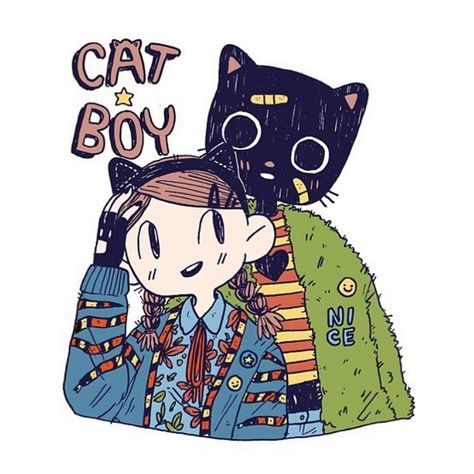 Benji Nate on Instagram: “I started Catboy in October of 2016 and having re-read it for the first time in a long time recently I still feel very happy with it for…” Catboy Art, Benji Nate, Monster Sketch, Milk Snake, Doodle Dogs, Estilo Cartoon, Beautiful Character, Sweet Drawings, Cat Boy