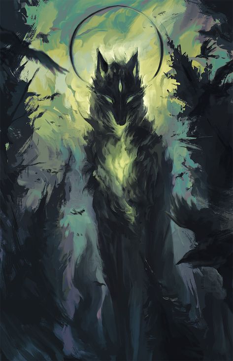 Shadow Wolf, Dark Creatures, Fantasy Wolf, Legends And Myths, Dark Rose, Mythical Creatures Art, Fox Art, A Wolf, Wolf Art