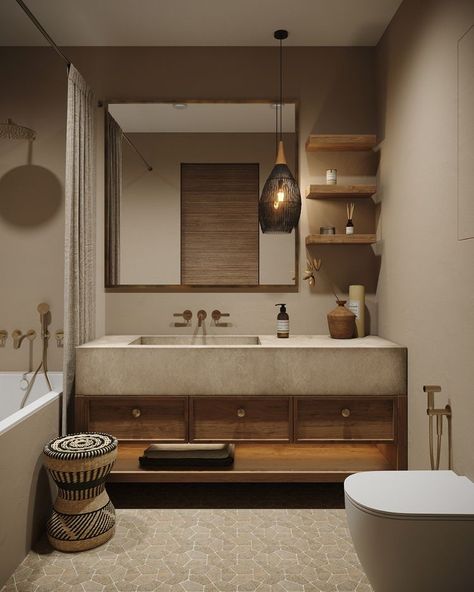 Beige Apartment, Japandi Bathroom Design, Japandi Bathroom, Japandi Interiors, Japandi Home, Zen Bathroom, Japandi Living, Japandi Design, Japandi Interior