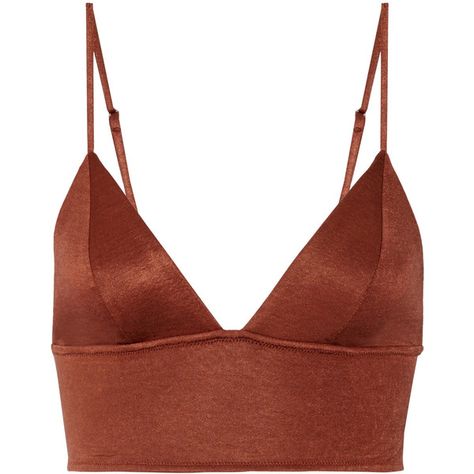 Fleur Du Mal Stretch-jersey soft-cup triangle bra ($100) ❤ liked on Polyvore featuring tops, crop top, shirts, blusas, brown, fleur du mal and stretch jersey Bra Shirt, Cl Fashion, Designer Bra, Crop Bra, Stage Outfit, Padded Bralette, Bralette Top, Bralette Crop Top