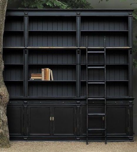 Window Seat Ideas, Dream Home Library, Black Bookshelf, Home Library Rooms, Built In Shelves Living Room, Black Bookcase, Library Room, Using Chalk Paint, Library Wall